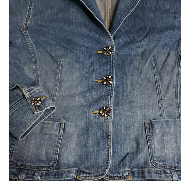 Jones New York Sport Premium Denim Stretch Jean Blazer -  XL - Picture 4 of 11